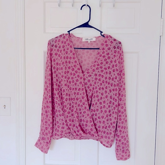 DVF Marci wrap-effect floral-print fil coupé georgette blouse - Picture 3 of 13